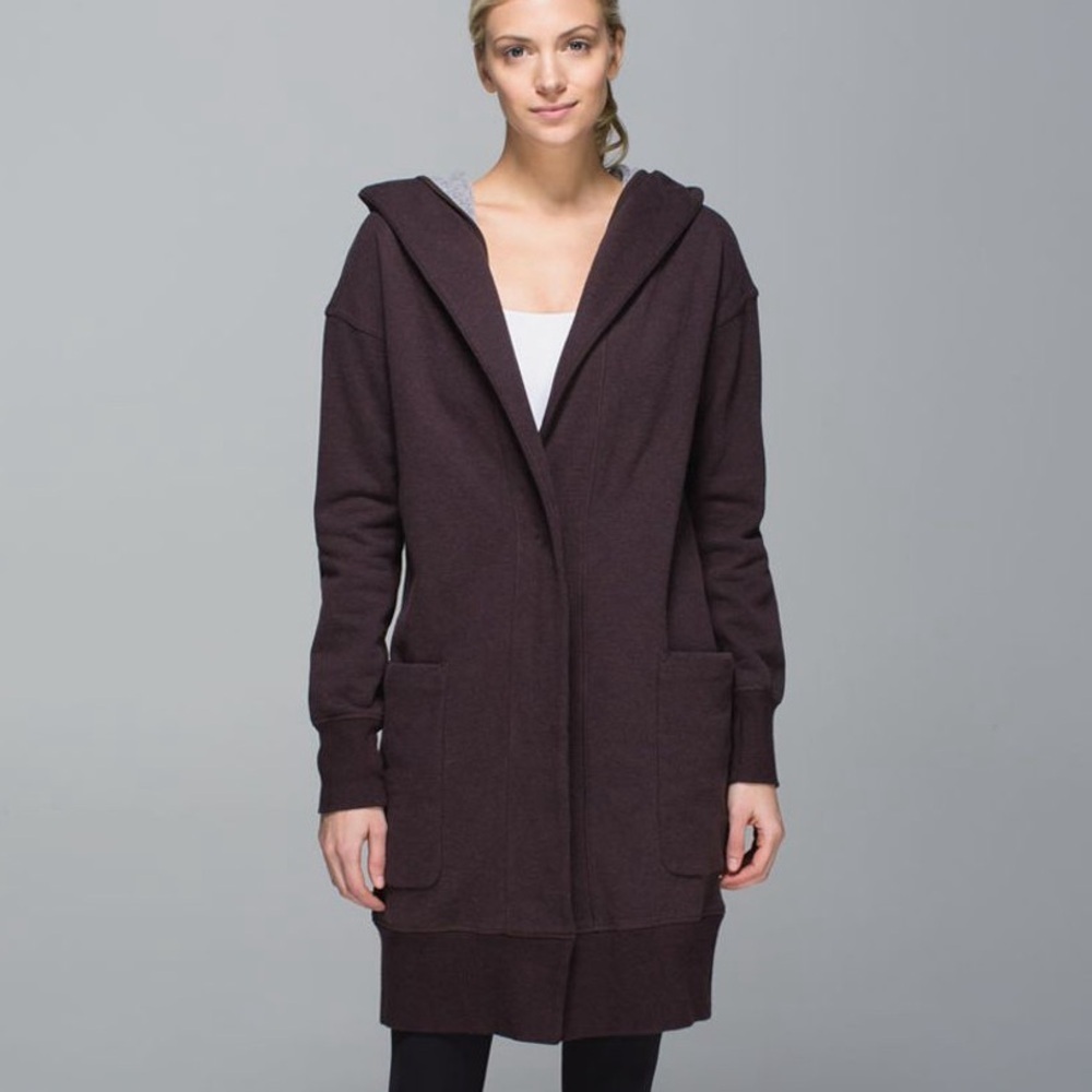 Lululemon Karmacollected Wrap Heathered Rich Earth | Rare Long Hooded Cardigan